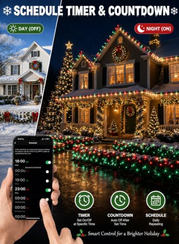 4ft x 12ft Outdoor Smart Christmas Net Lights for Bushes – Lopanbs, Group Control, Bluetooth