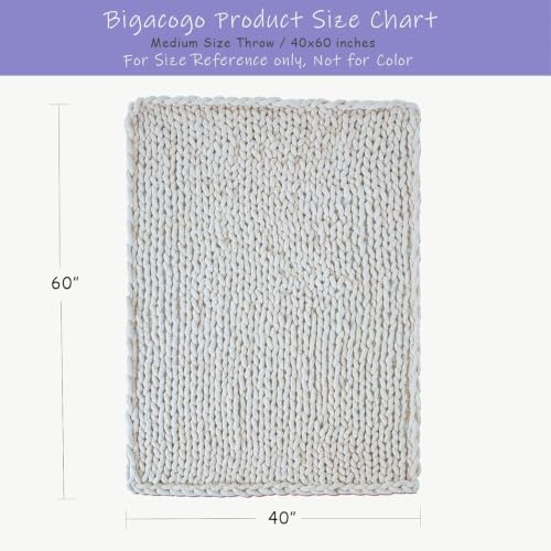Bigacogo Caramel Chunky Knit Throw Blanket 40x60 Inches for Couch & Sofa — Medium Size