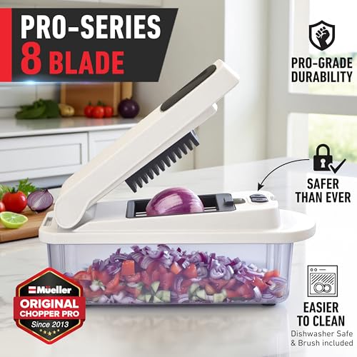 10-in-1 Vegetable Chopper and Mandoline Slicer with 8 Blades and Container