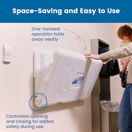 Horizontal Wall-Mounted Baby Changing Station, ADA Compliant Fold-Down Table