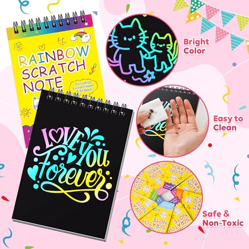 24 Pack Rainbow Scratch Art Notebooks with Styluses and Gift Bags for Kids
