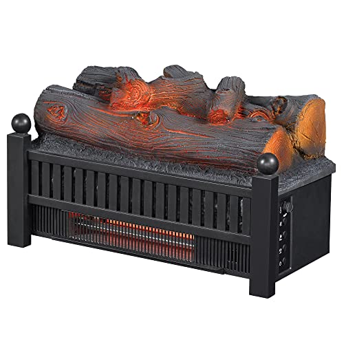 Electric Fireplace Log Set Infrared Heater with LED Flames and Remote Control
