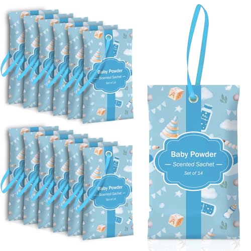 Scented Sachets for Drawers and Closets, Baby Powder Fragrance, 14 Pack