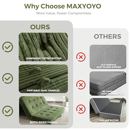 6-Inch Tri-Fold Floor Sofa Bed, Portable Faux Fur Folding Mattress, Twin