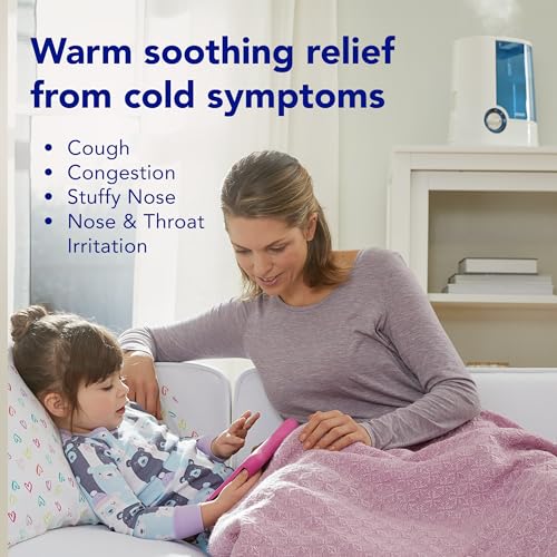 Warm Mist Humidifier 1-Gallon Tank with Auto Shut-Off and Night Light