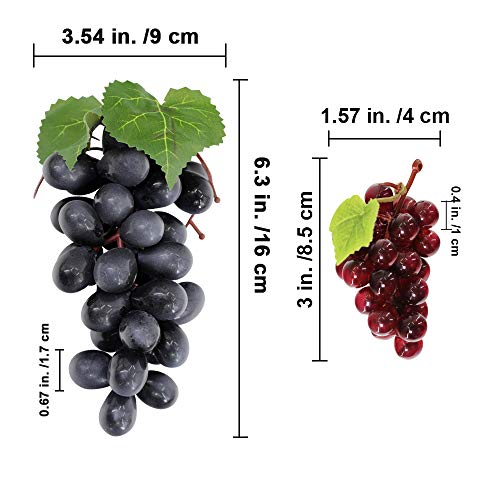10 Pack Assorted Artificial Grapes - Frosted Decor Bunches