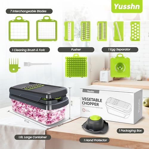 12-in-1 Vegetable Chopper with Container & 7 Blades for Meal Prep
