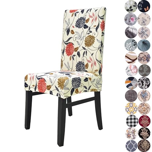 Stretchy Washable Dining Chair Covers Set of 4 - Non-Slip, Soft & Durable