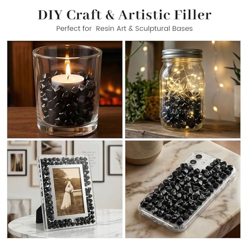 Black Acrylic Ice Rocks Vase Fillers - 550 Pcs Small Gems for Table Scatter