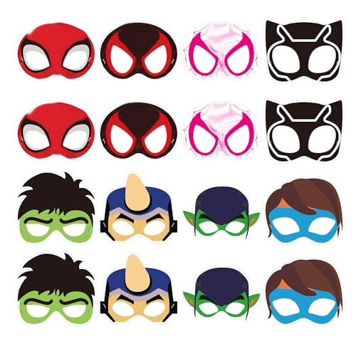 16-Piece Masquerade Party Masks Set for Halloween, Cosplay, and Dress Up