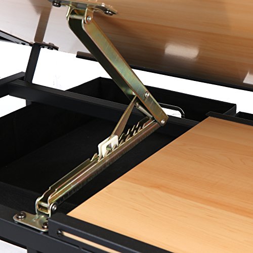 Adjustable Drafting Desk and Stool Set with Tiltable Tabletop and Drawers