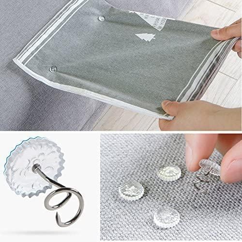 60 Pack Clear Upholstery Twist Pins - 0.5 Inch Non-Slip Bed Skirt Fasteners
