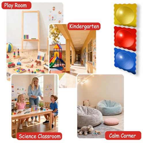 3 PCS Sensory Wall Bubble Acrylic Mirrors - Vibrant Color & Safe Shatterproof Design