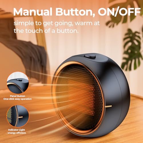 Portable Electric Space Heater 500W PTC Ceramic Fast Heating Desk Mini