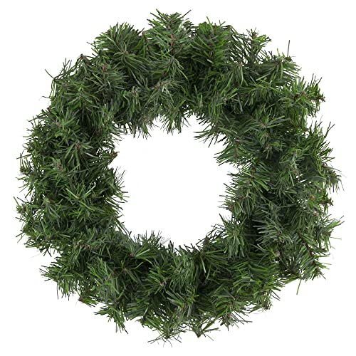 12-Inch Artificial Pine Christmas Wreath, Unlit Green Holiday Decor