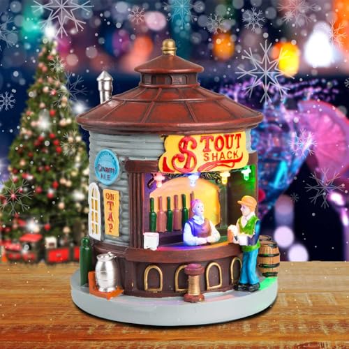 Inn(o)dept12 Christmas Village Stout Shack Lit House – LED Lighted Market Scene Accessory