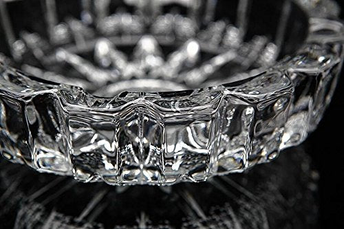 Heavy Duty Crystal Glass Ashtray - Round 5-Inch Modern Decorative Ash Tray