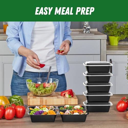 24 oz Meal Prep Containers with Lids (50 Pack) - Reusable Food Storage