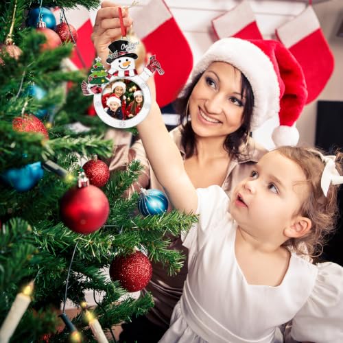 Hedeey 2026 Snowman Photo Ornament Christmas Tree Decoration Gift
