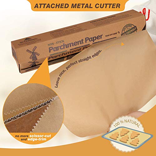 Unbleached Parchment Paper Roll with Cutter - 15 in x 200 ft (250 Sq Ft)
