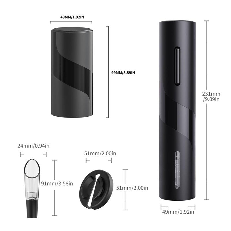SIGBOT Electric Wine Opener,Battery Operated Wine Bottle Openers with Foil Cutter, Aerator& Electric Vacuum Stopper(4in1).One-click Button Corkscrew Remover, Great for Wine Lovers,Perfect Wine Gift.