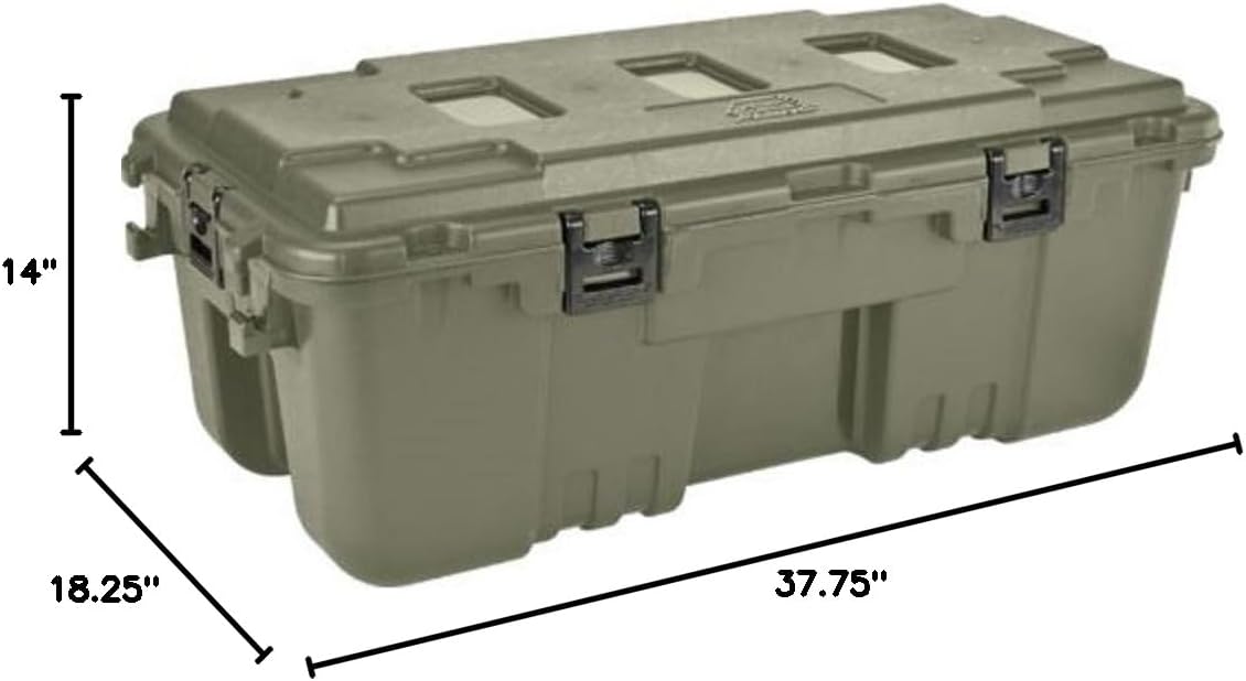 Plano Storage Trunk - 108 Quart Storage Solution with Wheels | Hunter Green Color