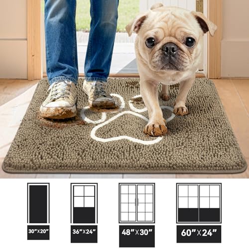 Super Absorbent Dog Door Mat, 30x20 Inch Non-Slip Washable Pet Rug