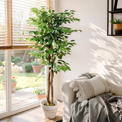5FT Faux Ficus Tree with Sturdy Pot - Indoor Outdoor Decor