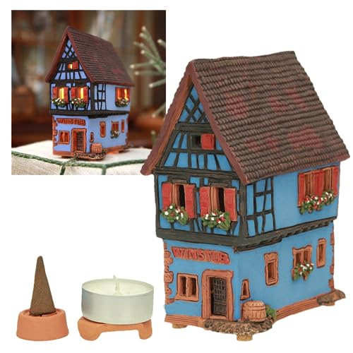 Handmade Ceramic Miniature House & Village Decor - Riquewihr Alsace Tealight Holder