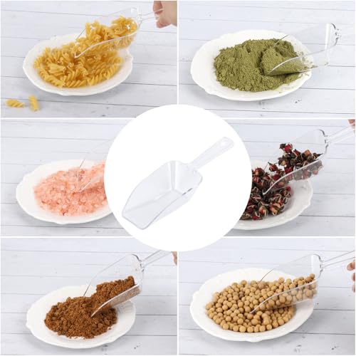 16Pcs Clear Plastic Ice Tongs & Scoops Set for Buffet & Party Use