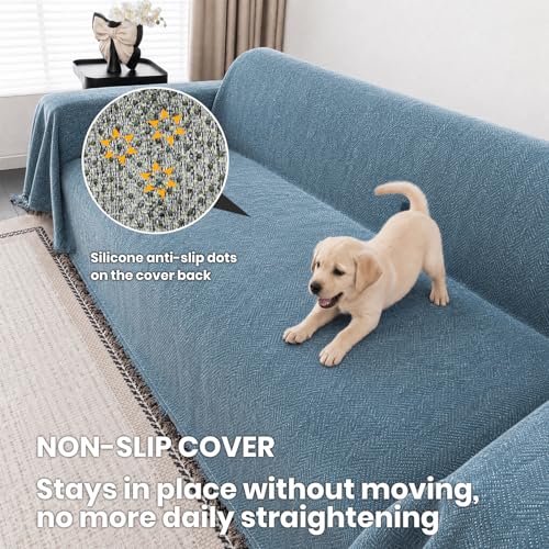 Non-Slip Couch Cover for Dogs - Washable Chenille, 71"x102"
