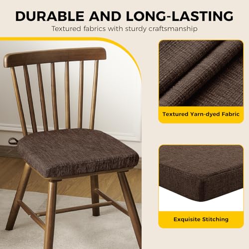 U-Shaped Foam Dining Chair Cushions, 16x16 Inch Non-Slip Pads (4 Pack)