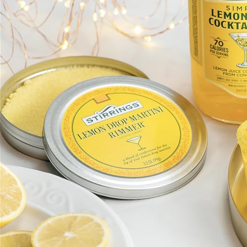 ChromaCast Stirrings Lemon Drop Cocktail Rimmer 3.5oz Pack of 1 - Easy Glass Rimming Sugar & Salt Blend