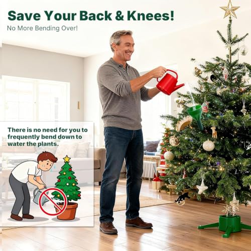 Green 51-Inch Christmas Tree Watering Funnel with Hose - Spill-Free Plant Watering Tool
