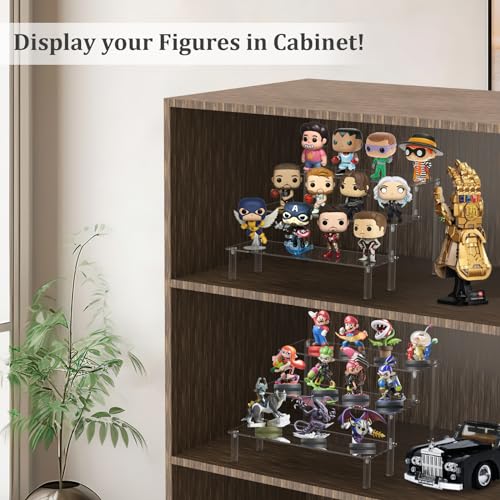 3-Tier Clear Acrylic Display Riser for Collectibles, Makeup, and Cupcakes