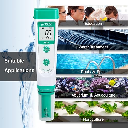Waterproof pH Tester Kit with Carrying Case and Auto Calibration