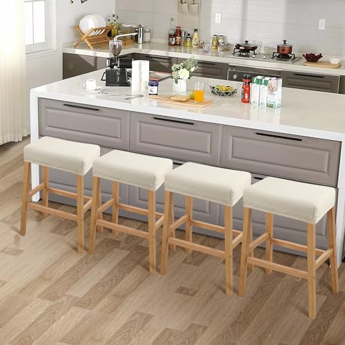 Stretch Waterproof Bar Stool Covers - 4 Pack Rectangular Seat Protectors