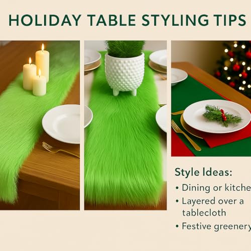 FabricLA Light Brown Faux Fur Accent Cut - 24 x 60 Inches with Rounded Edges - Holiday Decor