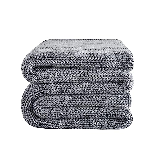 Knitted Weighted Blanket 60"x80" 15lbs for Adults - Breathable & Machine Washable