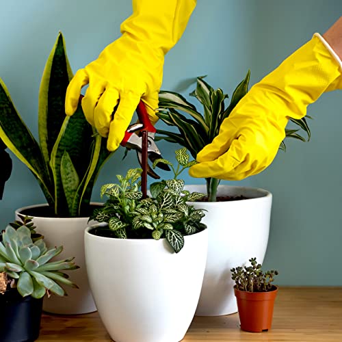 Bamllum Rubber Dishwashing Gloves 4 Pairs - Reusable Non-Slip Household Cleaning Gloves (Medium)