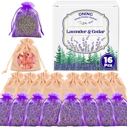 Natural Lavender and Cedar Sachet Set for Closets and Drawers
