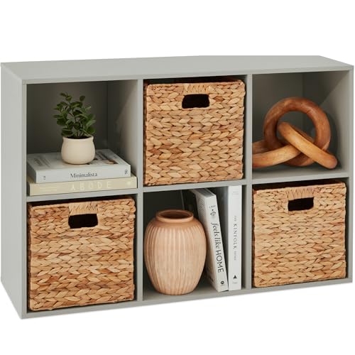 Kids 6-Cube Storage Organizer Bookshelf with Removable Back Panels