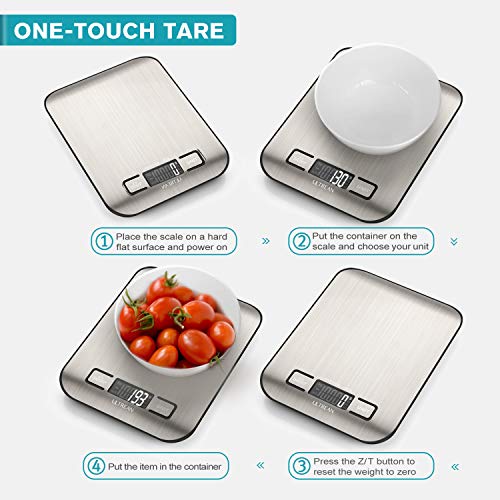 Digital Kitchen Scale - 304 Stainless Steel Food Scale with Tare