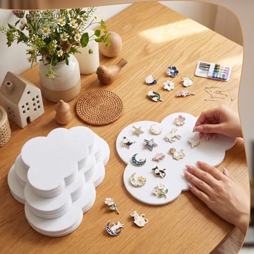 12 Pcs Felt Cloud Wall Decor, Self-Adhesive Pin Board for Nursery & Bedroom