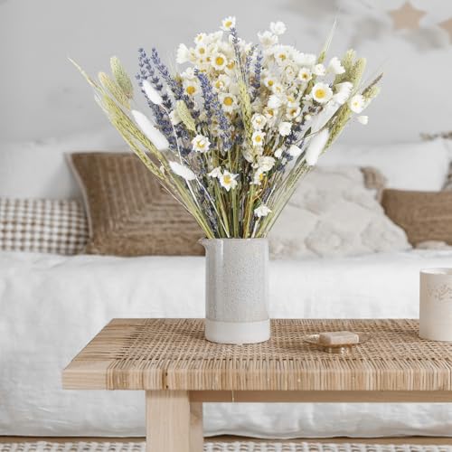 17-Inch Natural Dried Flower Bouquet for Farmhouse Table Decor