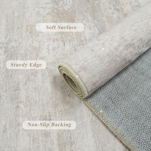 Abstract Kitchen Runner Rug 3x6, Washable Non-Slip Low Pile Carpet for Hallway