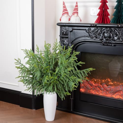 GIAUMA 36 Inch Artificial Norfolk Pine Stems - 16 Pack Realistic Holiday Decor