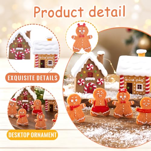 Gingerbread Man Ornament Kit – 6 Mini Figures & 2 House Models for Christmas DIY