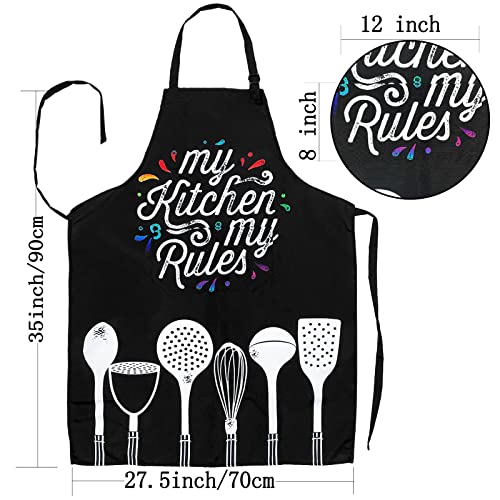 Adjustable Waterproof Kitchen Apron with 2 Pockets for Cooking