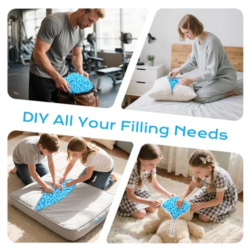 Garifon 10lbs Blue Shredded Memory Foam Bean Bag Filler - Comfortable & Supportive